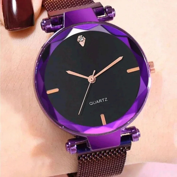 NWT..FASHION QRTZ WATCH..MARBLE PURPLE..HYPOALLERGENIC ..we bundle. enjoy - Picture 3 of 4